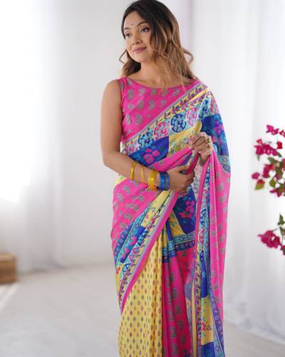 LAXMINAM 5017 DESIGNER CHINNON SAREE WHOLESALER IN INDIA